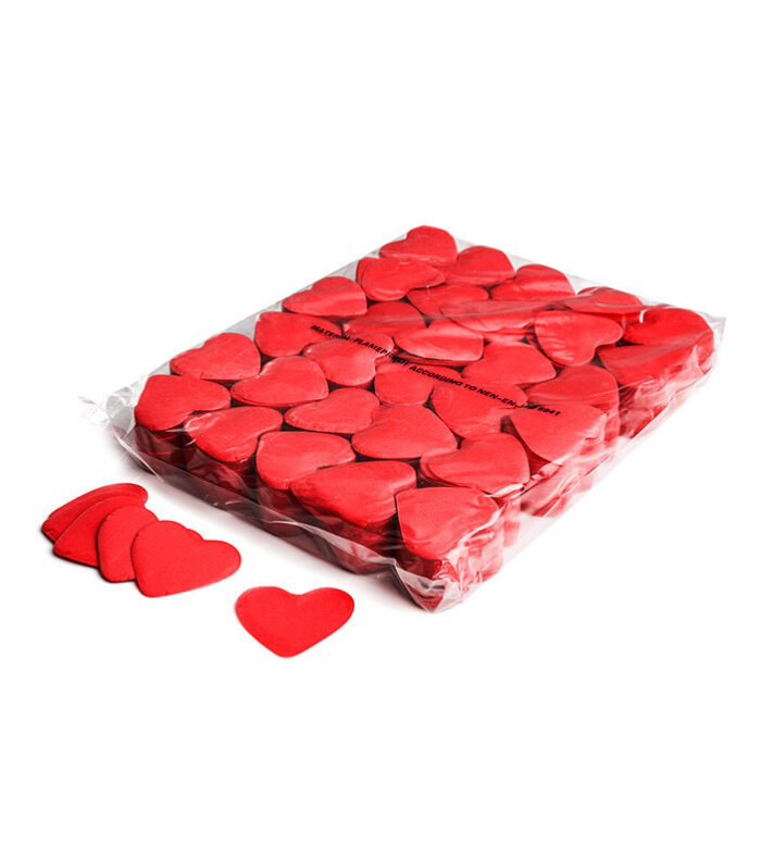 TCM FX - Lassú esésű Konfetti Szív Ø 55mm - Red - 1 kg